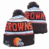 Browns Team Logo Brown Pom Cuffed Knit Hat YD,baseball caps,new era cap wholesale,wholesale hats