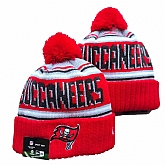 Buccaneers Team Logo Red Pom Cuffed Knit Hat YD