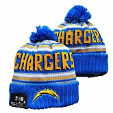 Chargers Team Logo Blue Pom Cuffed Knit Hat YD,baseball caps,new era cap wholesale,wholesale hats
