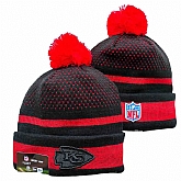 Chiefs Team Logo Black and Red Pom Cuffed Knit Hat YD,baseball caps,new era cap wholesale,wholesale hats