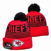Chiefs Team Logo Red Pom Cuffed Knit Hats YD,baseball caps,new era cap wholesale,wholesale hats