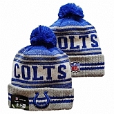 Colts Team Logo Royal and Gray Pom Cuffed Knit Hat YD,baseball caps,new era cap wholesale,wholesale hats