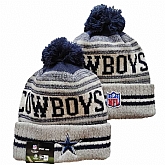 Cowboys Team Logo Gray Pom Cuffed Knit Hat YD,baseball caps,new era cap wholesale,wholesale hats