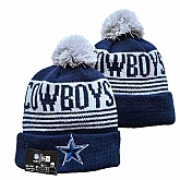 Cowboys Team Logo Navy Pom Cuffed Knit Hat YD,baseball caps,new era cap wholesale,wholesale hats