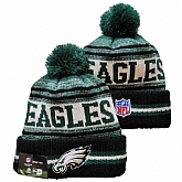 Eagles Team Logo Green and Black Pom Cuffed Knit Hat YD,baseball caps,new era cap wholesale,wholesale hats
