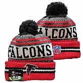 Falcons Team Logo Red and Gray Pom Cuffed Knit Hat YD