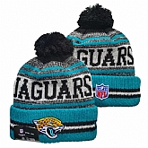 Jaguars Team Logo Blue and Gray Pom Cuffed Knit Hat YD,baseball caps,new era cap wholesale,wholesale hats