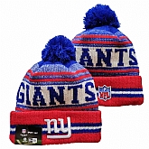 New York Giants Team Logo Red and Royal Pom Cuffed Knit Hat YD,baseball caps,new era cap wholesale,wholesale hats