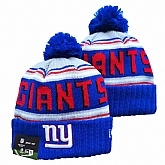 New York Giants Team Logo Royal Pom Cuffed Knit Hat YD,baseball caps,new era cap wholesale,wholesale hats