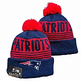Patriots Team Logo Red Navy Pom Cuffed Knit Hats YD