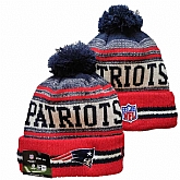 Patriots Team Logo Red and Navy Pom Cuffed Knit Hat YD