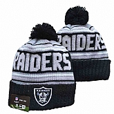 Raiders Team Logo Black Pom Cuffed Knit Hat YD,baseball caps,new era cap wholesale,wholesale hats