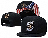 Saints Team Logo Black USA Flag Adjustable Hat GS