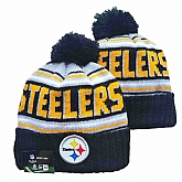Steelers Team Logo Black Yellow Pom Cuffed Knit Hat YD,baseball caps,new era cap wholesale,wholesale hats