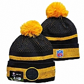 Steelers Team Logo Black and Yellow Pom Cuffed Knit Hat YD,baseball caps,new era cap wholesale,wholesale hats