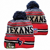 Texans Team Logo Red and Gray Pom Cuffed Knit Hat YD