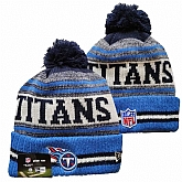 Titans Team Logo Blue and Gray Pom Cuffed Knit Hat YD