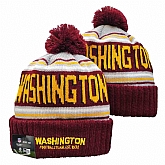 Washington Football Team Logo Red Pom Cuffed Knit Hat YD,baseball caps,new era cap wholesale,wholesale hats