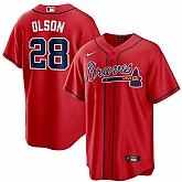 Braves 28 Matt Olson Red Nike Cool Base Jersey Dzhi,baseball caps,new era cap wholesale,wholesale hats