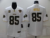 Nike 49ers 85 George Kittle White Gold 75th Anniversary Vapor Limited Jersey Dzhi,baseball caps,new era cap wholesale,wholesale hats