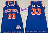 Women Knicks 33 Patrick Ewing Blue Hardwood Classics Jersey