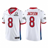 Baltimore Ravens 8 Lamar Jackson 2022 White AFC Pro Bowl Jersey Dyin,baseball caps,new era cap wholesale,wholesale hats