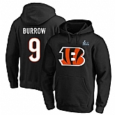 Cincinnati Bengals 9 Joe Burrow Fanatics Branded Super Bowl LVI Bound Big & Tall Pullover Hoodie Black,baseball caps,new era cap wholesale,wholesale hats