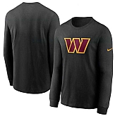 Men's Washington Commanders Nike Black Primary Logo Long Sleeve T-Shirt,baseball caps,new era cap wholesale,wholesale hats