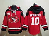 49ers 10 Jimmy Garoppolo Red All Stitched Sweatshirt Hoodie,baseball caps,new era cap wholesale,wholesale hats