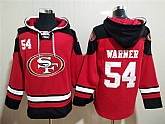 49ers 54 Warner Scarlet Red All Stitched Sweatshirt Hoodie,baseball caps,new era cap wholesale,wholesale hats