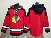 Blackhawks Customized Mens's New Red All Stitched Sweatshirt Hoodie