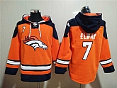Broncos 7 John Elway Orange All Stitched Sweatshirt Hoodie,baseball caps,new era cap wholesale,wholesale hats