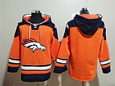 Broncos Customized Men's Orange All Stitched Sweatshirt Hoodie