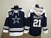 Cowboys 21 Ezekiel Elliott Navy Blue All Stitched Sweatshirt Hoodie,baseball caps,new era cap wholesale,wholesale hats