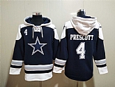 Cowboys 4 Dak Prescott Navy Blue All Stitched Sweatshirt Hoodie,baseball caps,new era cap wholesale,wholesale hats