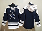 Cowboys Customized Men's Navy Blue All Stitched Sweatshirt Hoodie