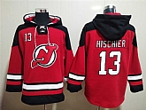 Devils 13 Nico Hischier Red All Stitched Sweatshirt Hoodie,baseball caps,new era cap wholesale,wholesale hats