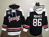 Devils 86 Jack Hughes Black All Stitched Sweatshirt Hoodie,baseball caps,new era cap wholesale,wholesale hats