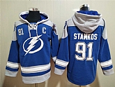 Lightning 91 Steve Stamkos Blue All Stitched Sweatshirt Hoodie