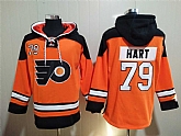 Philadelphia flyers 79 Carter Hart Orange All Stitched Sweatshirt Hoodie