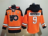 Philadelphia flyers 9 Ivan Provorov Orange All Stitched Sweatshirt Hoodie