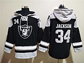 Raiders 34 Bo Jackson Black All Stitched Sweatshirt Hoodie,baseball caps,new era cap wholesale,wholesale hats
