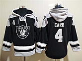 Raiders 4 Derek Carr Black All Stitched Sweatshirt Hoodie,baseball caps,new era cap wholesale,wholesale hats