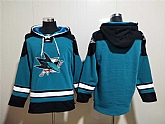 Sharks Customized Mens's Teal All Stitched Sweatshirt Hoodie