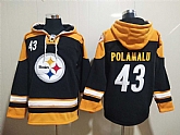 Steelers 43 Troy Polamalu Black All Stitched Sweatshirt Hoodie,baseball caps,new era cap wholesale,wholesale hats
