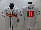 Braves 10 Chipper Jones White 2022 Gold Program Nike Cool Base Jersey,baseball caps,new era cap wholesale,wholesale hats