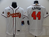 Braves 44 Hank Aaron White 2022 Gold Program Nike Flexbase Jersey,baseball caps,new era cap wholesale,wholesale hats