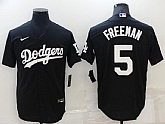 Dodgers 5 Freddie Freeman Black Nike Cool Base Jersey,baseball caps,new era cap wholesale,wholesale hats