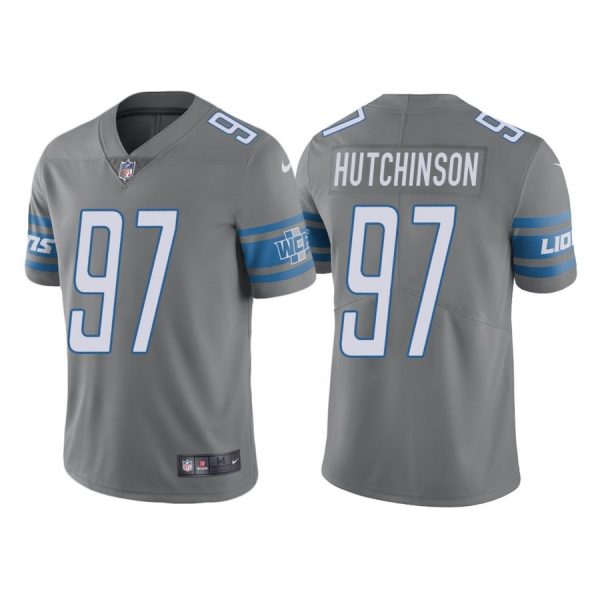 Nike Lions Men & Women & Youth 97 Aidan Hutchinson Gray 2022 NFL Draft Vapor Untouchable Limited Jersey