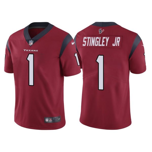 Nike Texans Men & Women & Youth 1 Derek Stingley Jr. Red Youth 2022 NFL Draft Vapor Untouchable Limited Jersey
